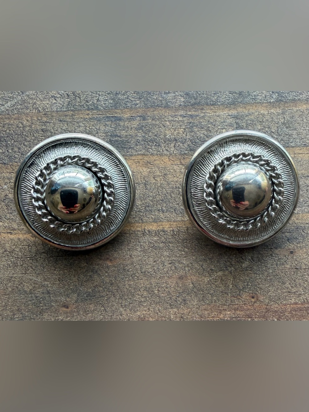 Clip-On Silver Tone Earrings - Picture 2 of 4